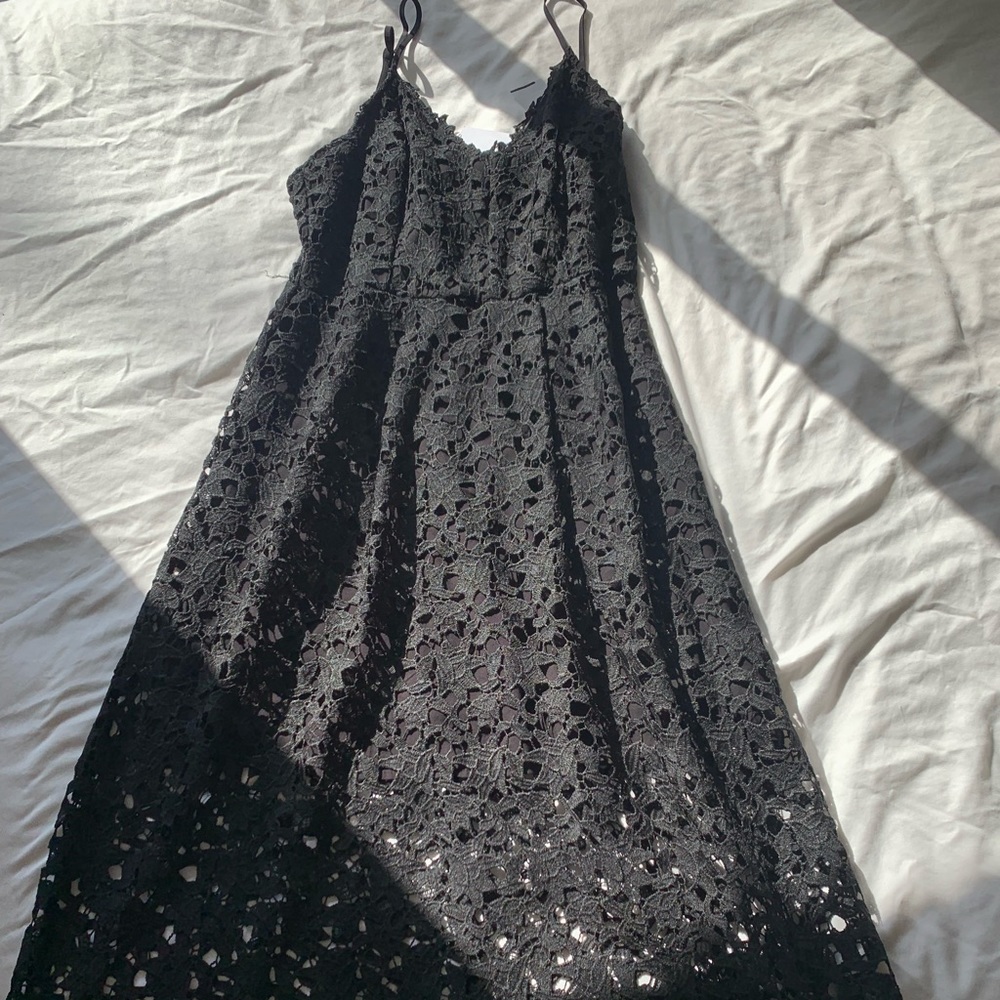 Black Lace Midi Dress